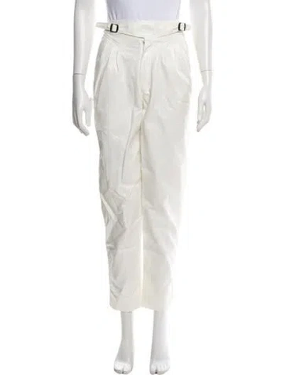 Pre-owned Rotate Birger Christensen Straight Leg Pants In White