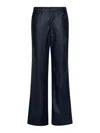 Rotate Birger Christensen Straight Braided Trousers In Blue