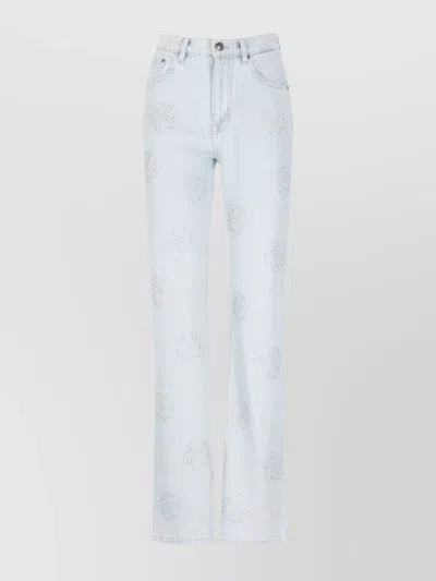 ROTATE BIRGER CHRISTENSEN STRAIGHT TROUSERS STRASS ALL-OVER