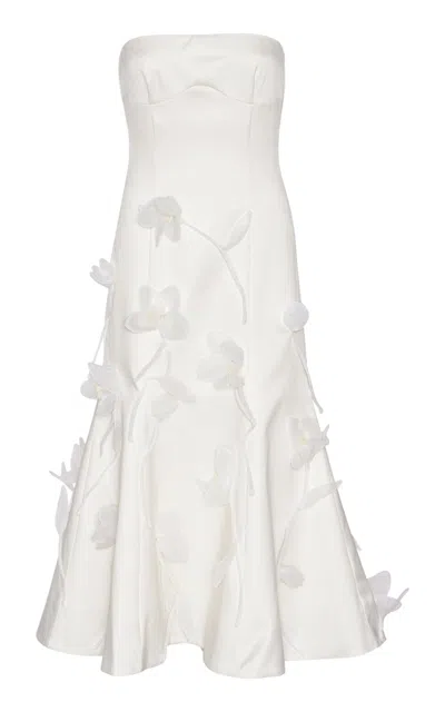 Rotate Birger Christensen Strapless Crepe Midi Dress In White
