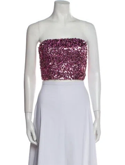 Pre-owned Rotate Birger Christensen Strapless Crop Top