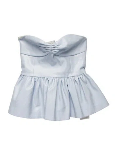 Pre-owned Rotate Birger Christensen Strapless Crop Top In Blue