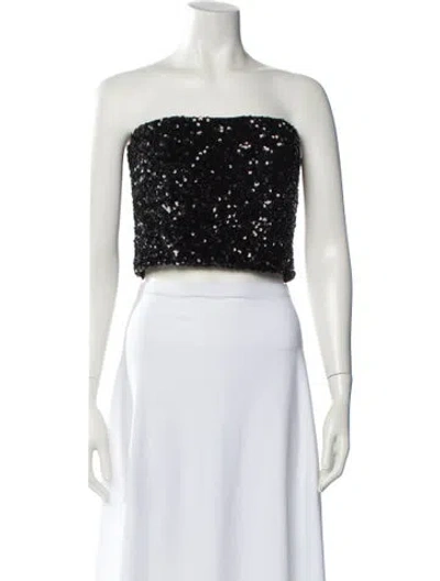 Pre-owned Rotate Birger Christensen Strapless Crop Top In Multi