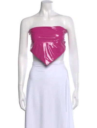 Pre-owned Rotate Birger Christensen Strapless Crop Top In Pink