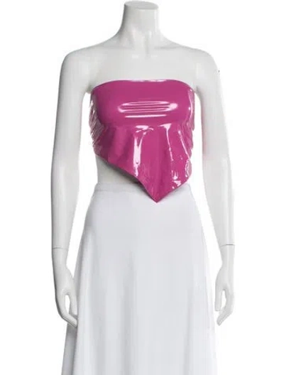Pre-owned Rotate Birger Christensen Strapless Crop Top In Pink