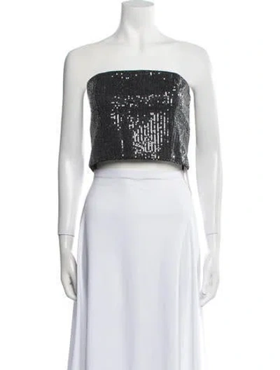 Pre-owned Rotate Birger Christensen Strapless Crop Top W/ Tags In Black
