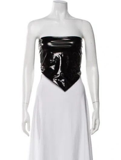 Pre-owned Rotate Birger Christensen Strapless Crop Top W/ Tags In Black