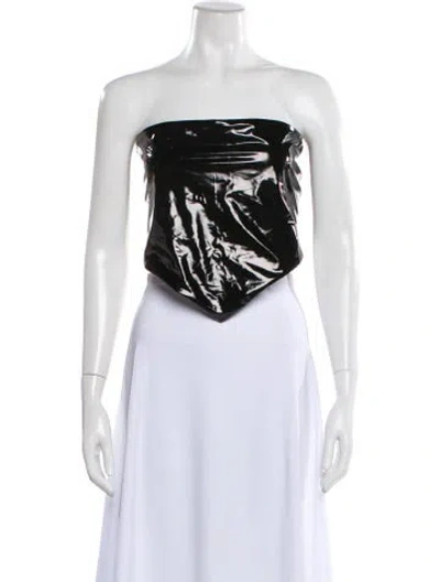Pre-owned Rotate Birger Christensen Strapless Crop Top In White