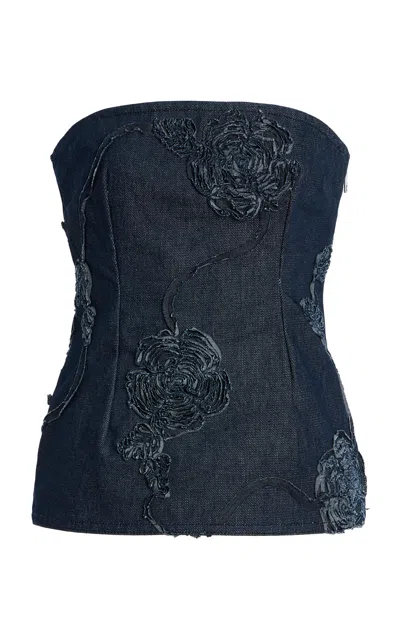Rotate Birger Christensen Strapless Denim Top