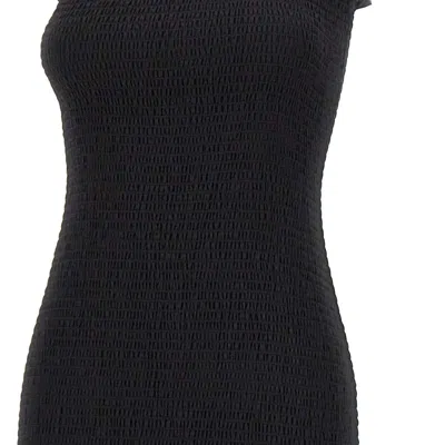 Rotate Birger Christensen Strapless Dress Chiffon Dress In Black
