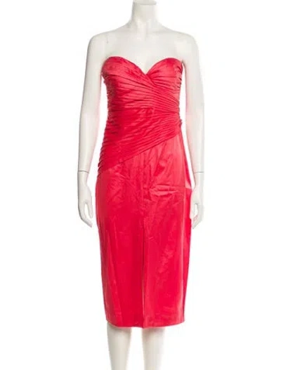 Pre-owned Rotate Birger Christensen Strapless Knee-length Dress In Red