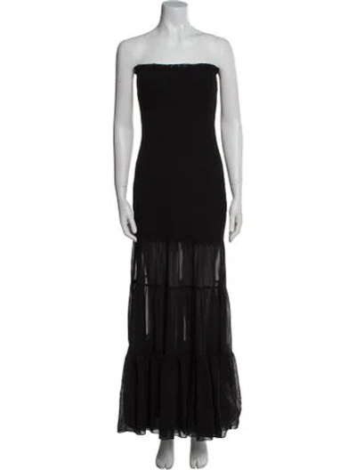 Pre-owned Rotate Birger Christensen Strapless Long Dress In Black