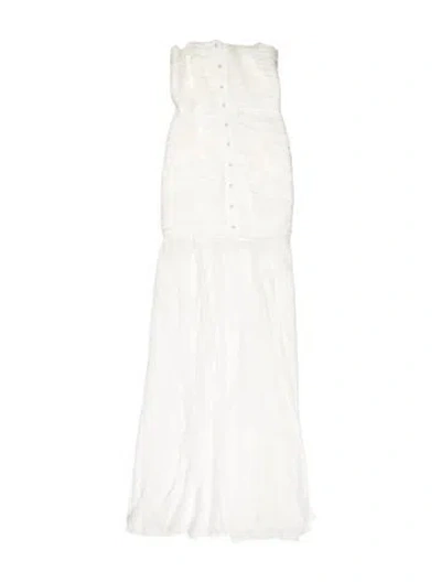 Pre-owned Rotate Birger Christensen Strapless Long Dress W/ Tags In White