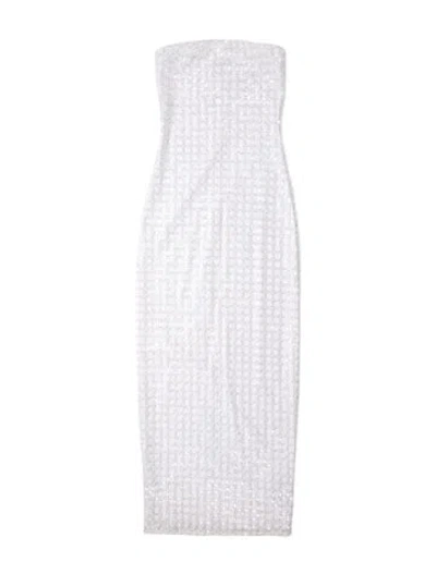 Pre-owned Rotate Birger Christensen Strapless Long Dress In White