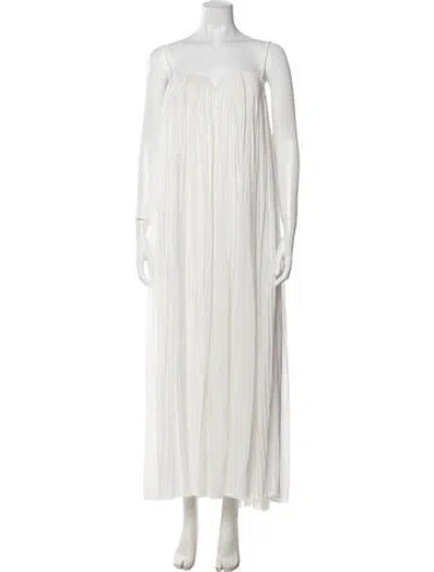 Pre-owned Rotate Birger Christensen Strapless Long Dress In White
