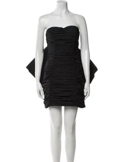 Pre-owned Rotate Birger Christensen Strapless Mini Dress In Black