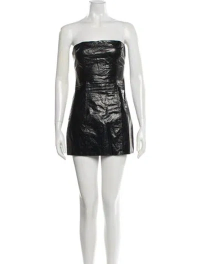 Pre-owned Rotate Birger Christensen Strapless Mini Dress In Black