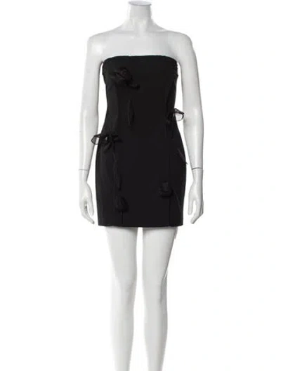 Pre-owned Rotate Birger Christensen Strapless Mini Dress In Black