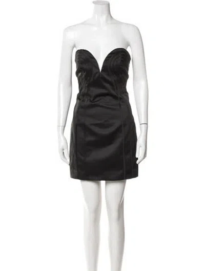 Pre-owned Rotate Birger Christensen Strapless Mini Dress In Black