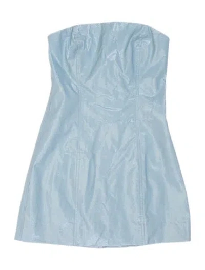 Pre-owned Rotate Birger Christensen Strapless Mini Dress In Blue