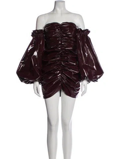 Pre-owned Rotate Birger Christensen Strapless Mini Dress In Burgundy