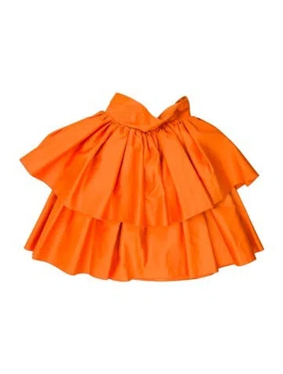 Pre-owned Rotate Birger Christensen Strapless Mini Dress In Orange