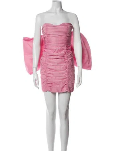 Pre-owned Rotate Birger Christensen Strapless Mini Dress In Pink