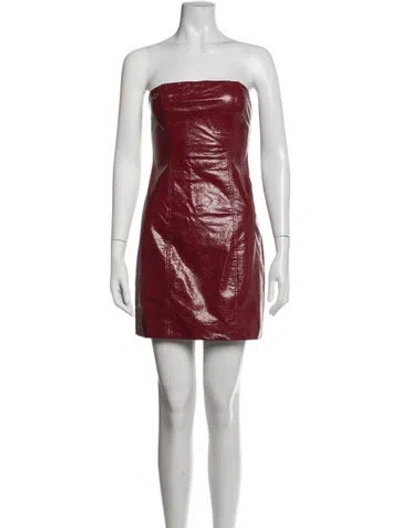 Pre-owned Rotate Birger Christensen Strapless Mini Dress In Red