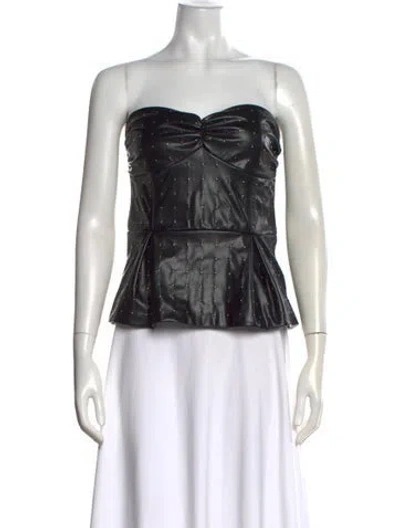 Pre-owned Rotate Birger Christensen Strapless Top In Black