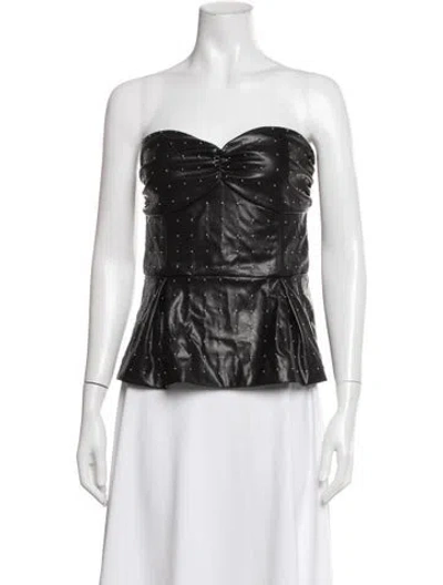 Pre-owned Rotate Birger Christensen Strapless Top In Black