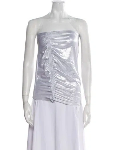 Pre-owned Rotate Birger Christensen Strapless Top In White