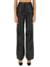 Rotate Birger Christensen Womens Sky Captain Braided-pattern Five-pockets Recycled-polyester Trouser In Black