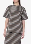 Rotate Birger Christensen Rotate Birgerchristensen Brown Striped Oversized Tshirt In Multi