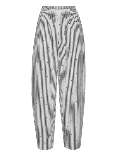 ROTATE BIRGER CHRISTENSEN STRIPED ELASTICATED-WAISTBAND TROUSERS