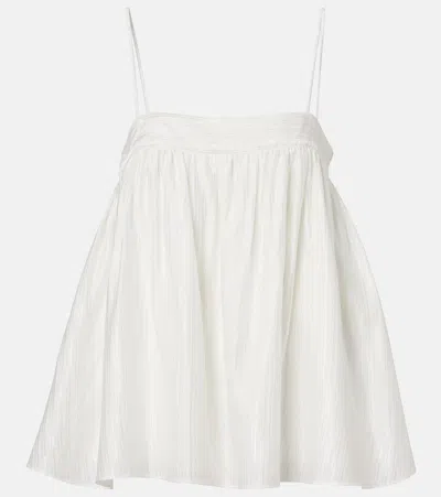 Rotate Birger Christensen Striped Gathered Camisole In White