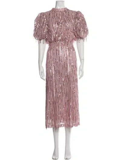 Pre-owned Rotate Birger Christensen Striped Long Dress In Multi