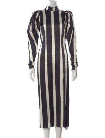 Pre-owned Rotate Birger Christensen Striped Long Dress In Multi