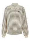Rotate Birger Christensen Striped Long-sleeve Polo In Neutral