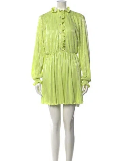 Pre-owned Rotate Birger Christensen Striped Mini Dress W/ Tags In Green