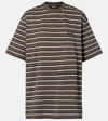 Rotate Birger Christensen Striped Oversized Cotton Jersey T-shirt In Brown