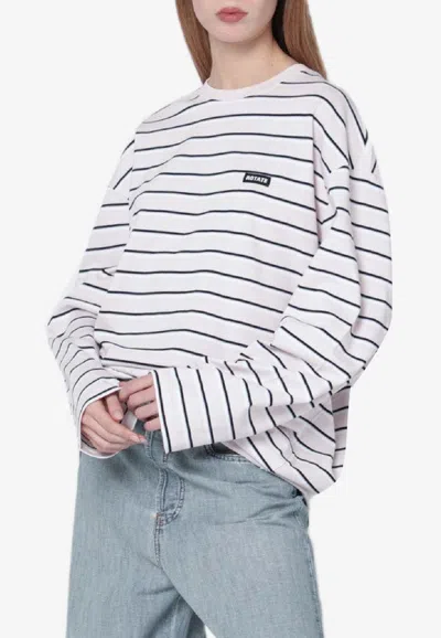 ROTATE BIRGER CHRISTENSEN STRIPED OVERSIZED LONG-SLEEVED T-SHIRT
