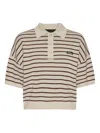 Rotate Birger Christensen Striped Polo Shirt With Logo Patch