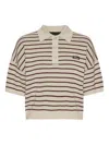 Rotate Birger Christensen Striped Polo Shirt With Logo Patch