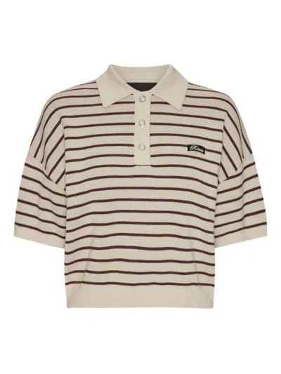Rotate Birger Christensen Striped Polo Shirt With Logo Patch