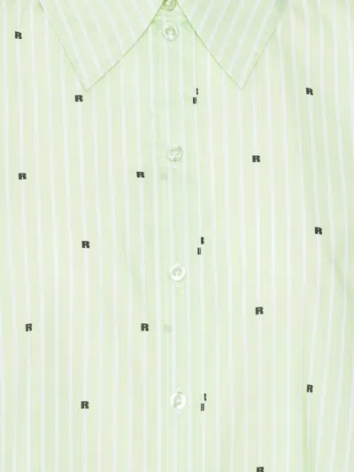 Rotate Birger Christensen Striped Poplin Shirt In Burgundy
