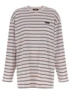Rotate Birger Christensen Striped Oversized Cotton Jersey T-shirt In Pink
