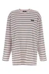 Rotate Birger Christensen Long Sleeve Crew Neck Striped Top In Multi