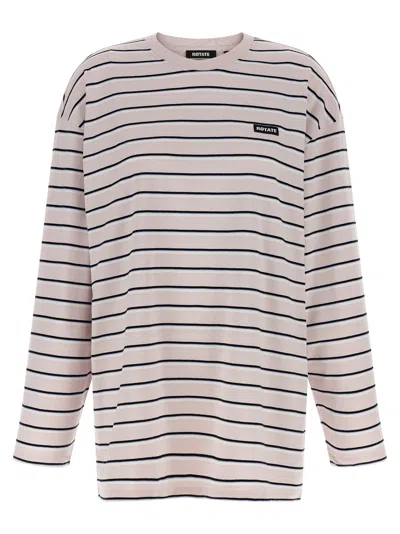 Rotate Birger Christensen Striped T Shirt In Pink