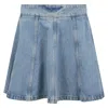 Rotate Birger Christensen Structured Denim Mini Skirt In Blue