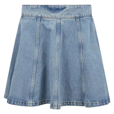 Rotate Birger Christensen Structured Denim Mini Skirt In Blue